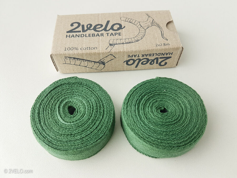 2Velo TOP COTTON Vintage HANDLEBAR TAPE green - Fresh Stock Dated December 2025