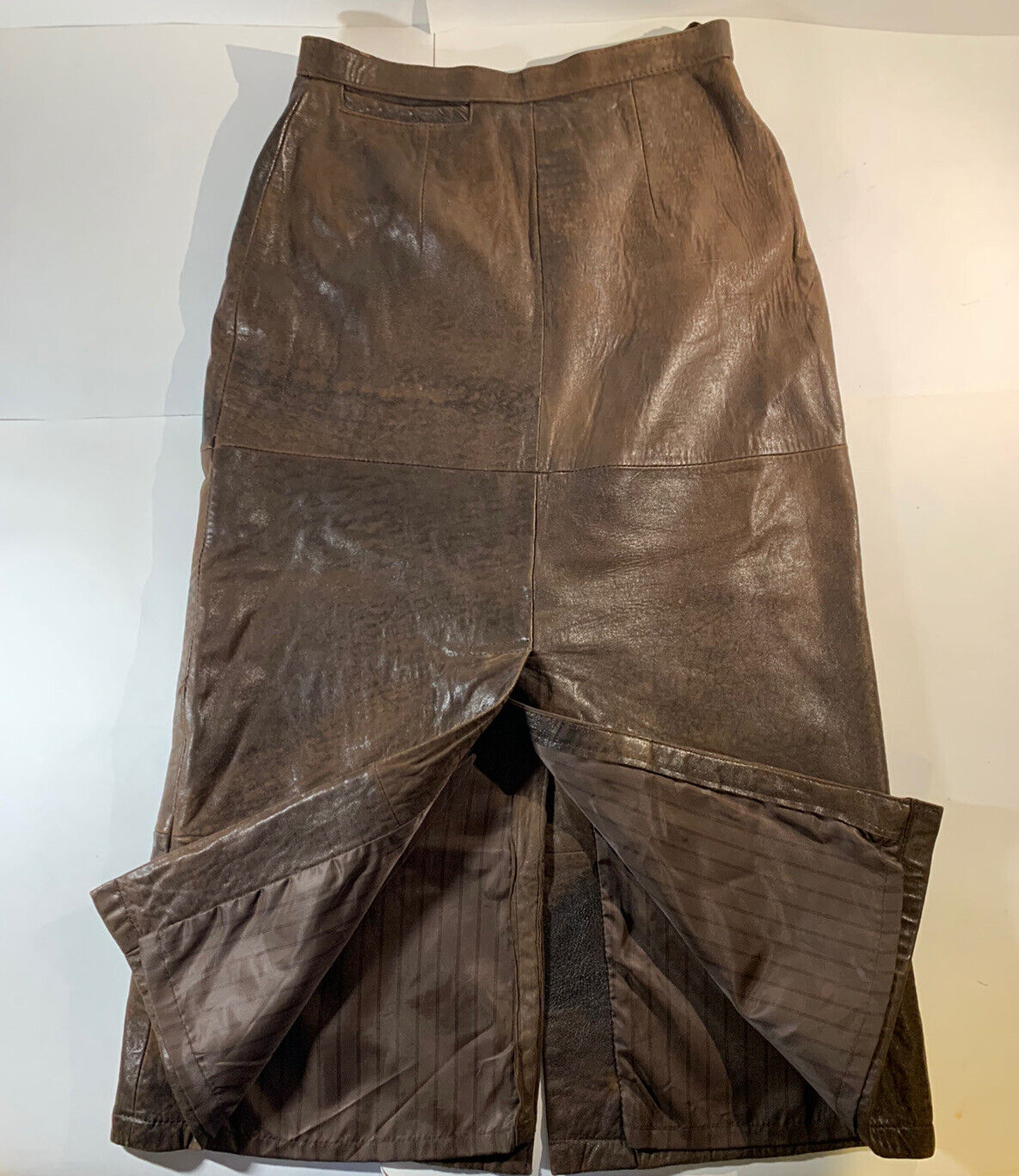 Vintage Banana Republic Brown Leather Pencil Skirt Size 8 - Fresh Stock Dated March 2026
