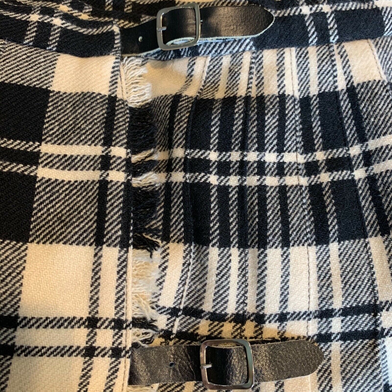 Vintage Laird Portch Made in Scotland 100% Pure Wool Black Ivory Maxi Kilt Skirt - Fresh Stock Dated February 2026