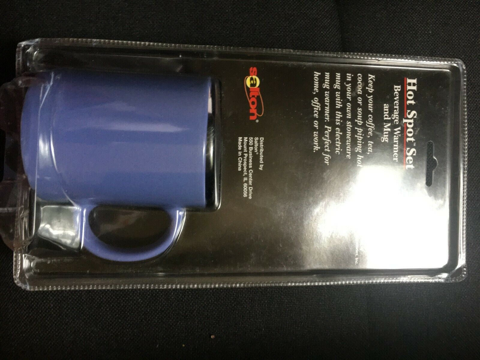 Salton Hot Spot Set Beverage Warmer and Mug blue new - Fresh Stock Dated December 2025
