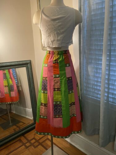 Mr Hank Vintage 70's  plaid Polkadots patchwork hippie Lilly Colors Skirt - Fresh Stock Dated February 2026
