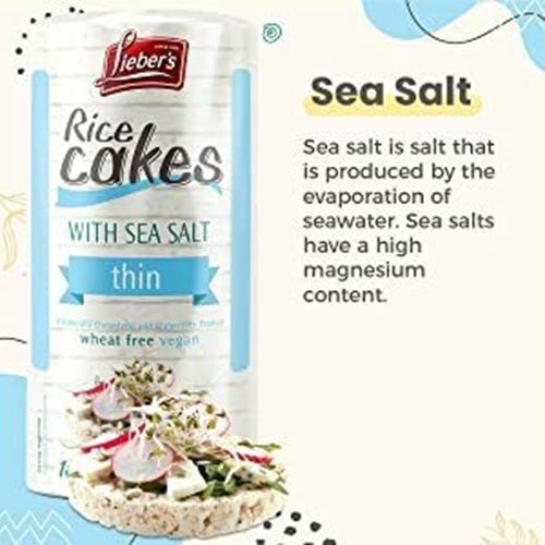 Lieber's Thin Rice Cakes Sea Salt, 3.1 oz. (12 Pack) - Fresh Stock Dated February 2026