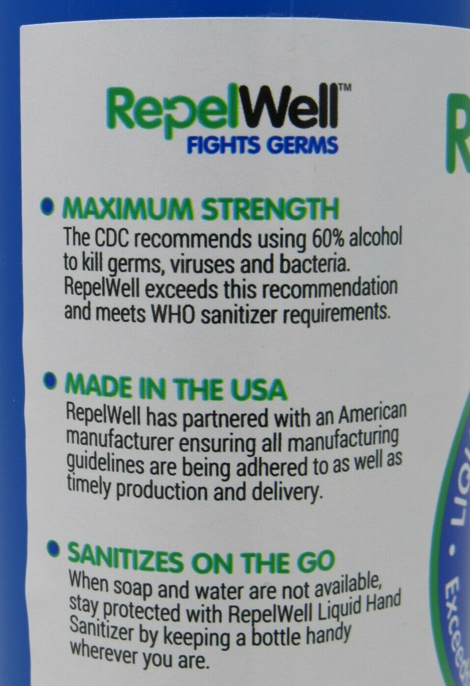 NEW CASE of 24 x 12 oz RepelWell Liquid Instant Sanitizer 80% for Hand + Surface - Fresh Stock Dated February 2026