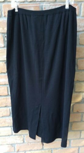 Elizabeth Vtg 80s Black Wool Blend Knit Modesty Skirt Plus Sz 1/1X Liz Claiborne - Fresh Stock Dated February 2026