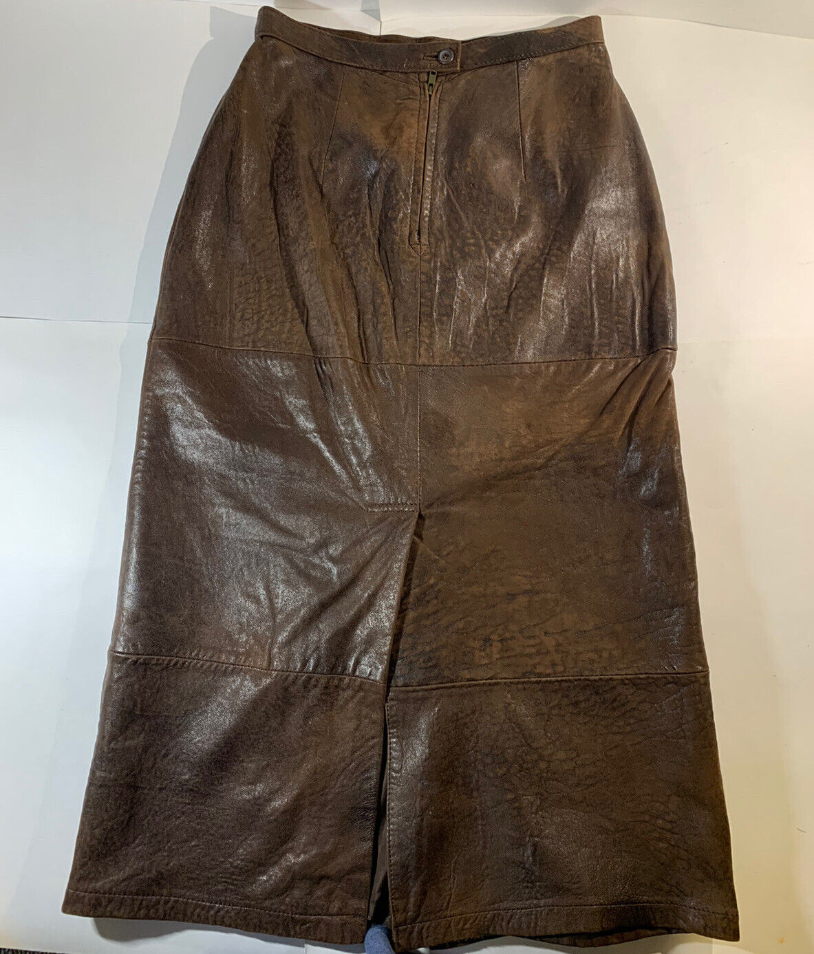 Vintage Banana Republic Brown Leather Pencil Skirt Size 8 - Fresh Stock Dated March 2026