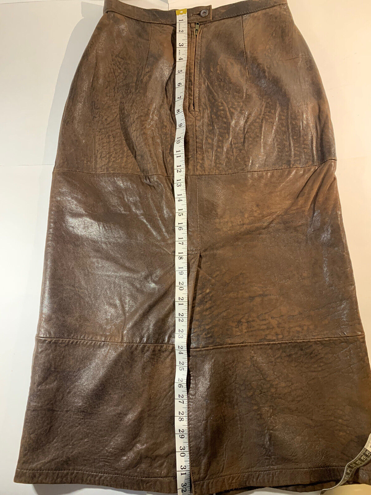 Vintage Banana Republic Brown Leather Pencil Skirt Size 8 - Fresh Stock Dated March 2026