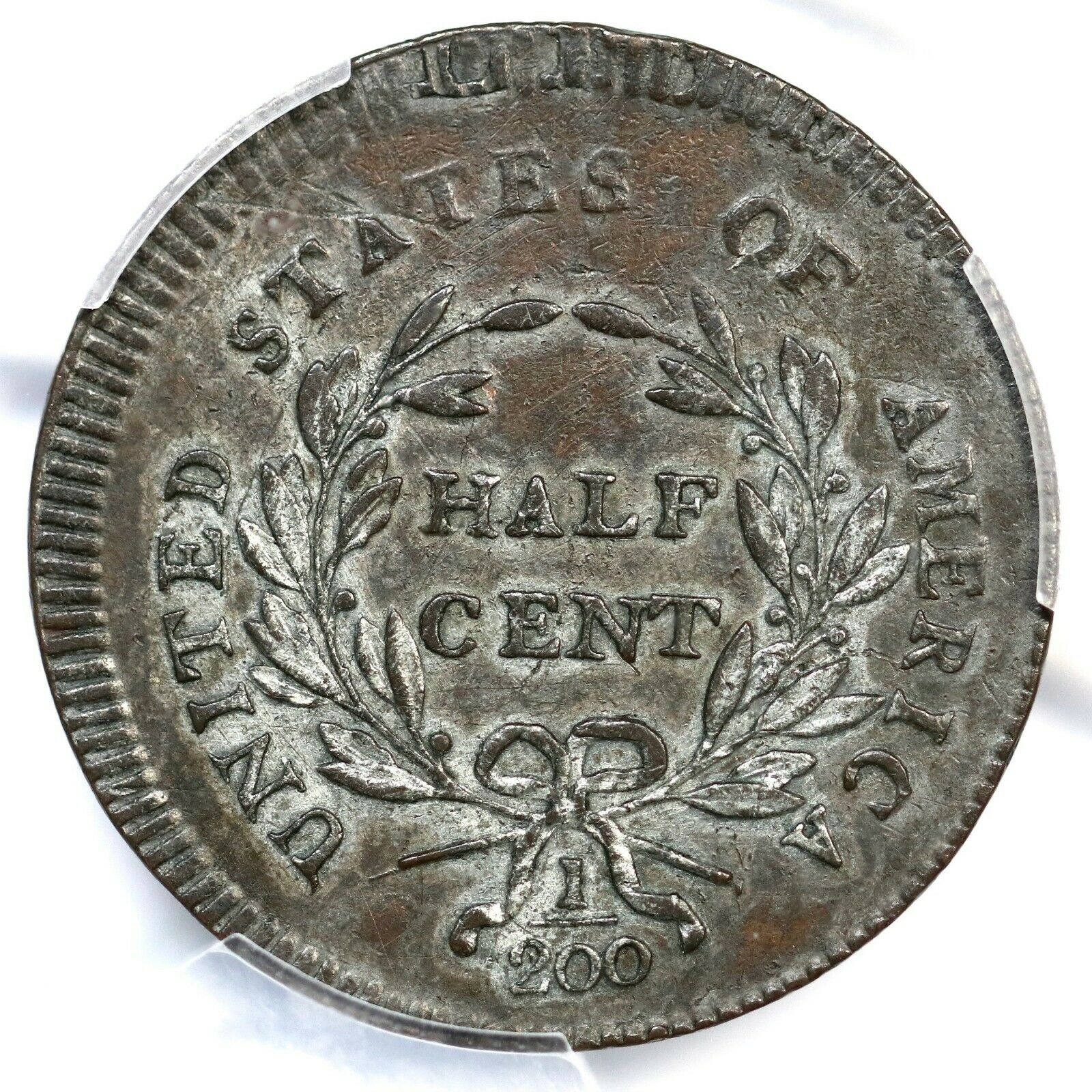 1795 C-6a R-2 PCGS AU 50 Plain Edge, No Pole Liberty Cap Half Cent Coin 1/2c - Fresh Stock Dated February 2026