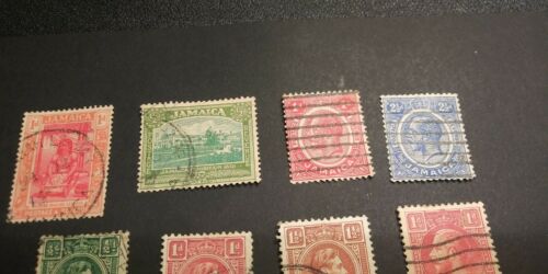 Jamaica Stamps - 17 Total - 8 are very old, 9 are more modern - used and hinged - Fresh Stock Dated February 2026