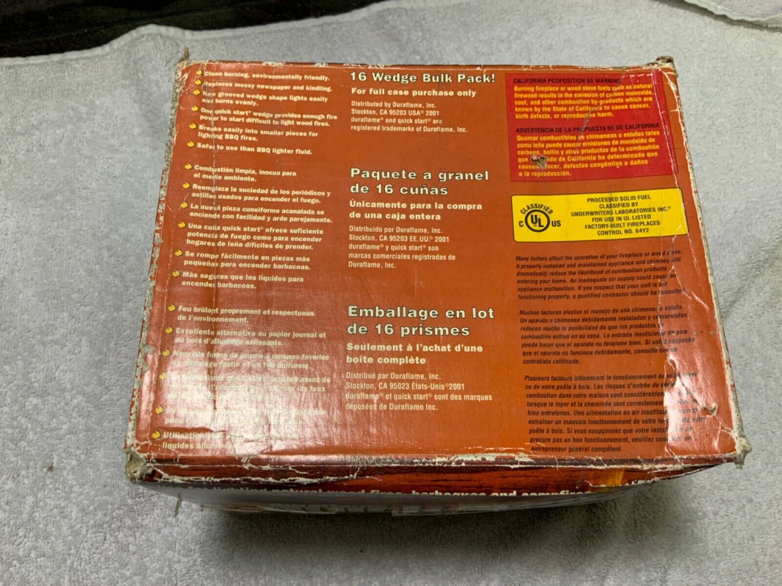 Case of Duraflame Quick Start Wedges 64 pack - Fresh Stock Dated December 2025