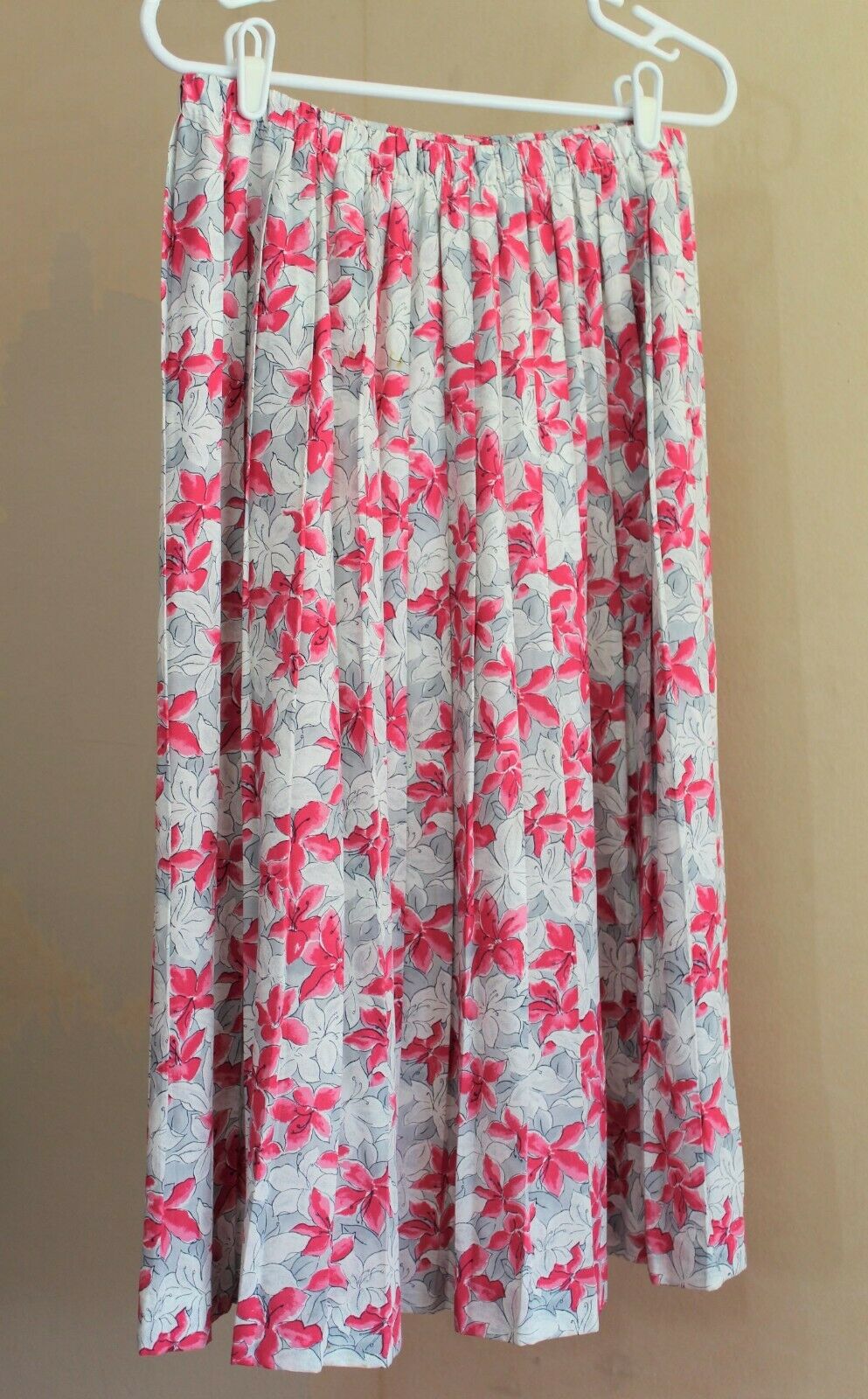 Vintage 80s Pendleton Sz 14 L Rayon Skirt Floral Pleated Elastic Waist Womens - Fresh Stock Dated March 2026