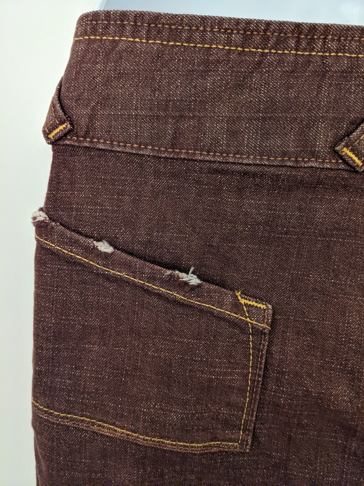 Vintage Y2K VON DUTCH DENIM MINI SKIRT low rise hip slung distressed jean XS - Fresh Stock Dated March 2026