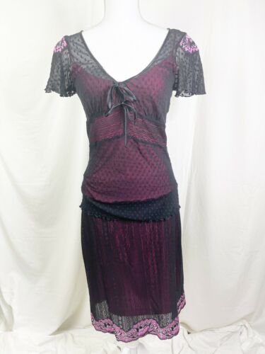 Vintage Betsey Johnson New York Bias Cut Black Lace Skirt and Matching Top - Fresh Stock Dated February 2026