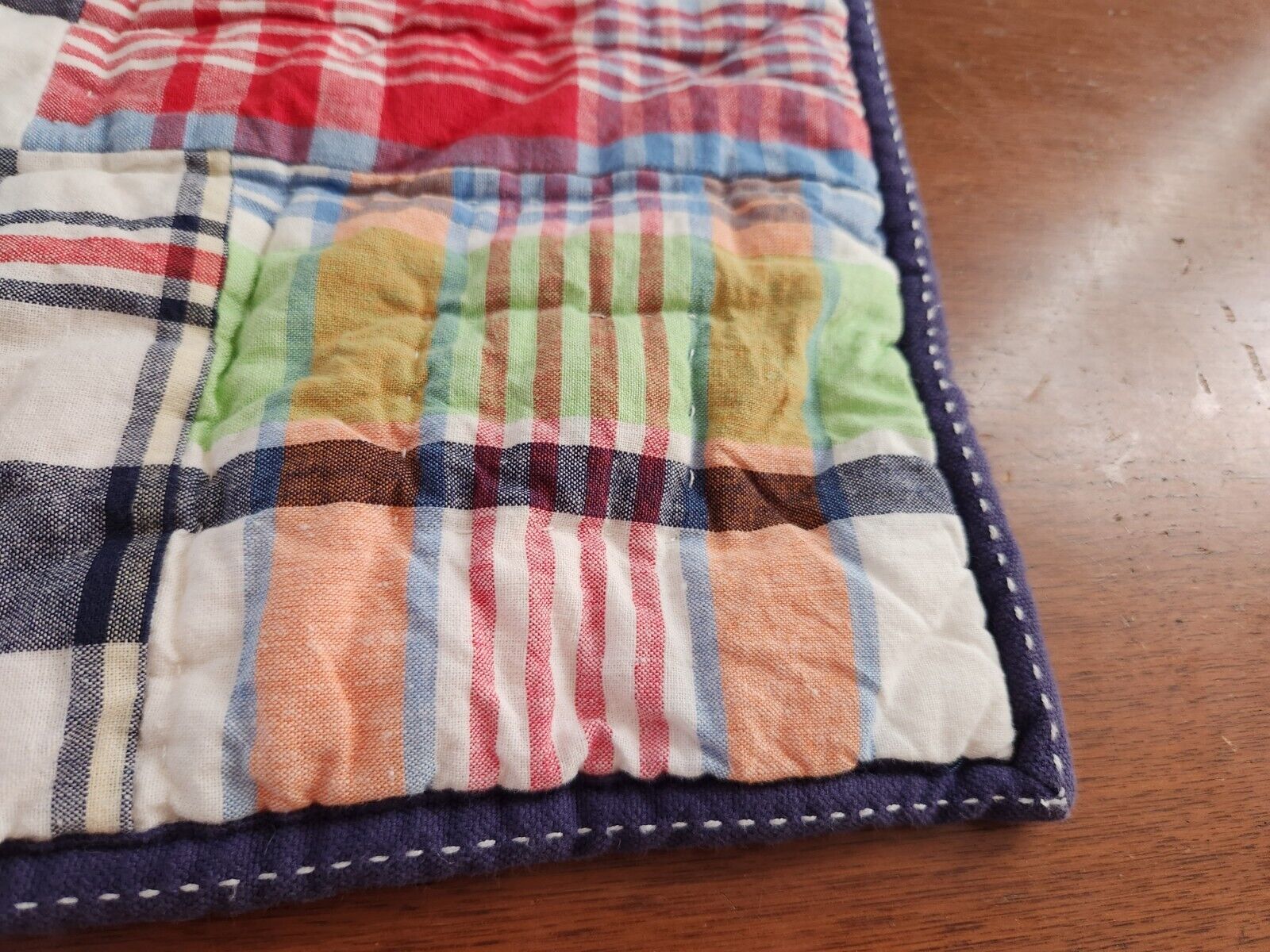 Pottery Barn Kids Patchwork Madras Plaid Standard Size Pillow Sham - Fresh Stock Dated February 2026