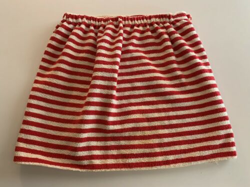 60s Striped Terry Cloth Sarong Skirt Swimsuit Cover Up Wrap Around Pool Mod VTG - Fresh Stock Dated December 2025