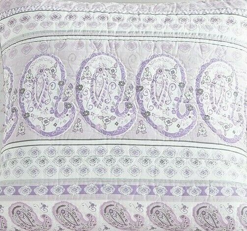 NEW Pottery Barn Kids Keira Paisley Euro Quilted Sham, Lavender, Swan - Fresh Stock Dated December 2025
