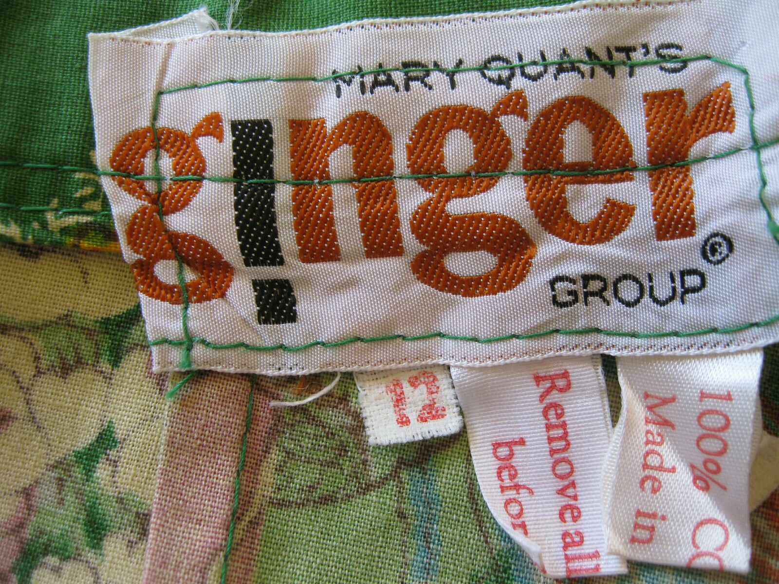 Rare Mary Quant Ginger Group English Vtg 1970's New  Maxi Skirt 12 Green Floral - Fresh Stock Dated February 2026
