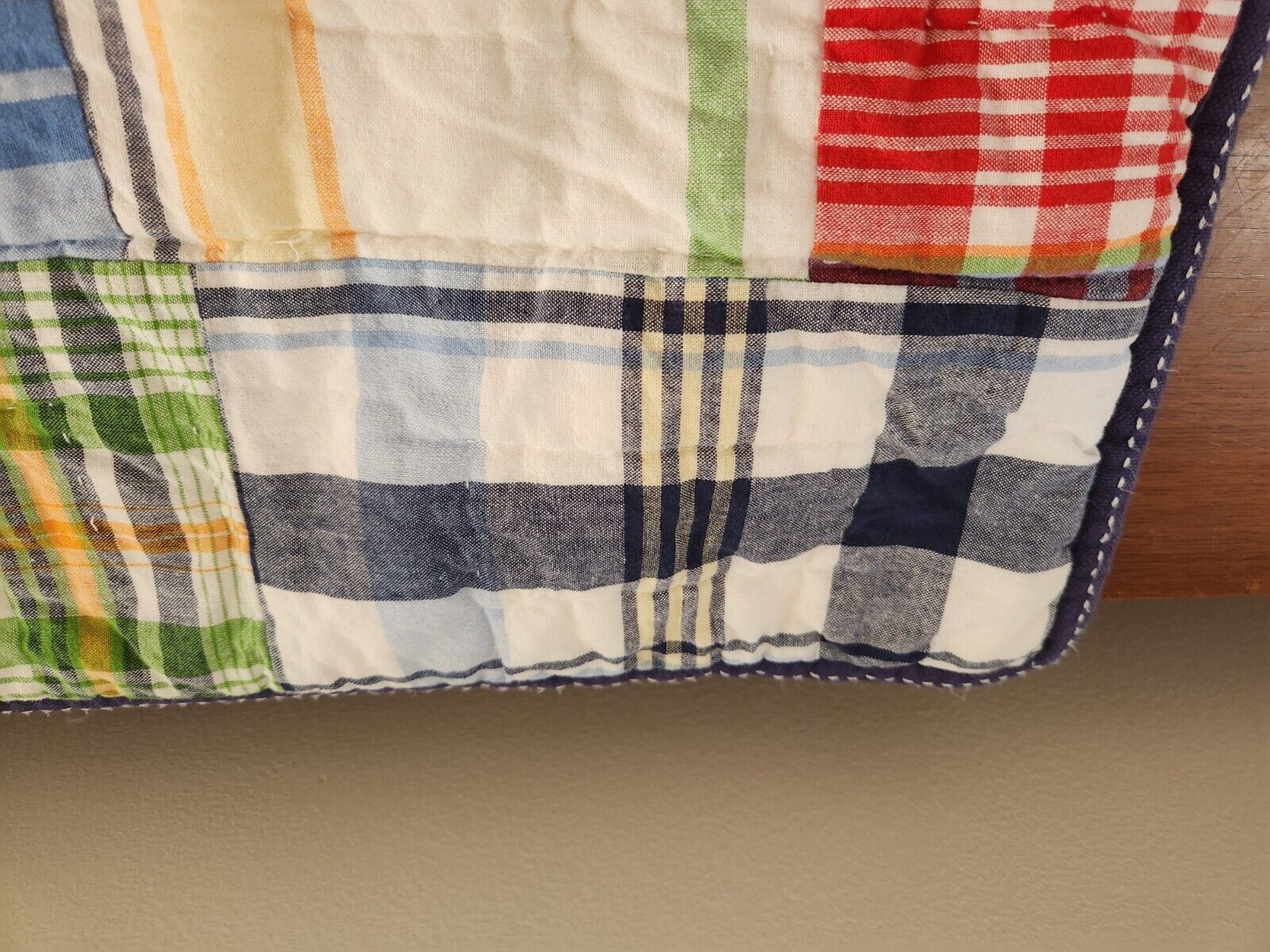 Pottery Barn Kids Patchwork Madras Plaid Standard Size Pillow Sham - Fresh Stock Dated February 2026