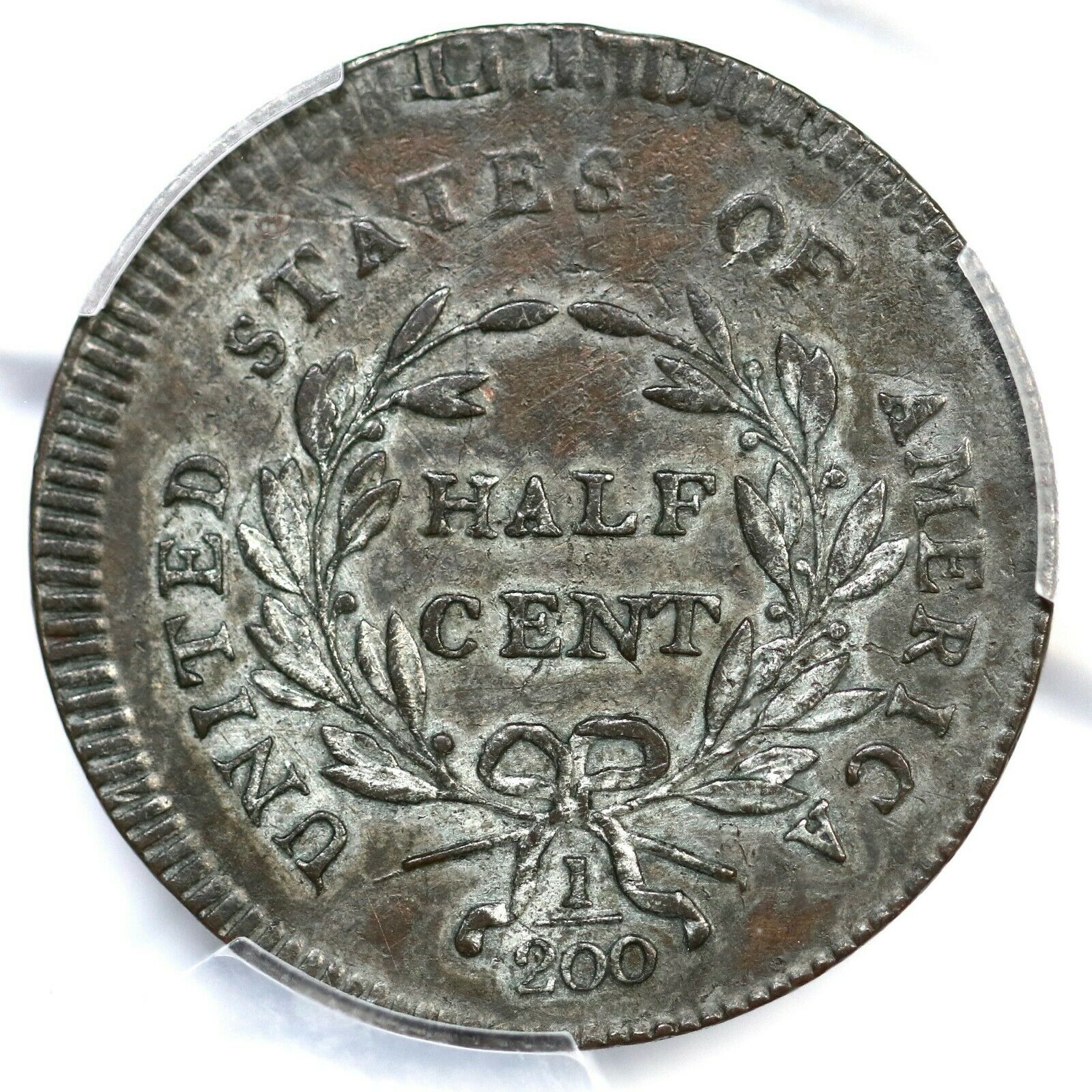 1795 C-6a R-2 PCGS AU 50 Plain Edge, No Pole Liberty Cap Half Cent Coin 1/2c - Fresh Stock Dated February 2026