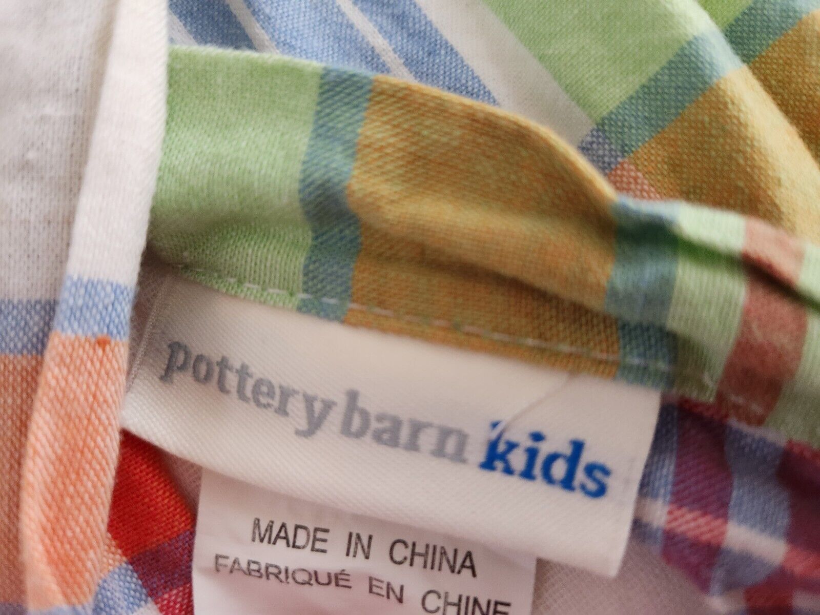 Pottery Barn Kids Patchwork Madras Plaid Standard Size Pillow Sham - Fresh Stock Dated February 2026