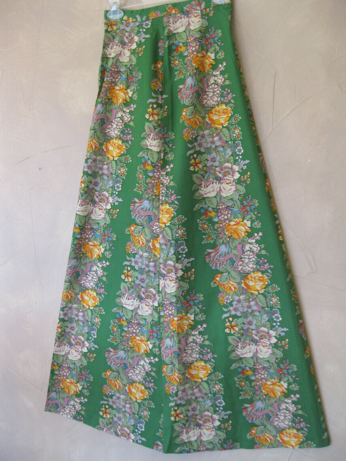 Rare Mary Quant Ginger Group English Vtg 1970's New  Maxi Skirt 12 Green Floral - Fresh Stock Dated February 2026