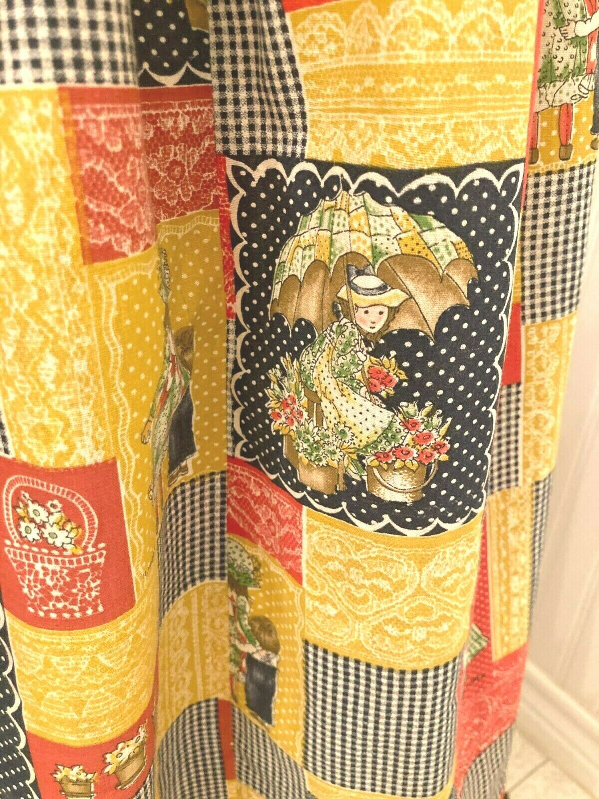 vintage 1970s holly hobby patchwork maxi skirt, hippie boho W 25 - Fresh Stock Dated February 2026