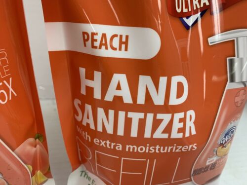 2 Wish Ultra Hand Sanitizer refill 33.8oz Each, Peach 70% Ethyl Alcohol - Fresh Stock Dated February 2026