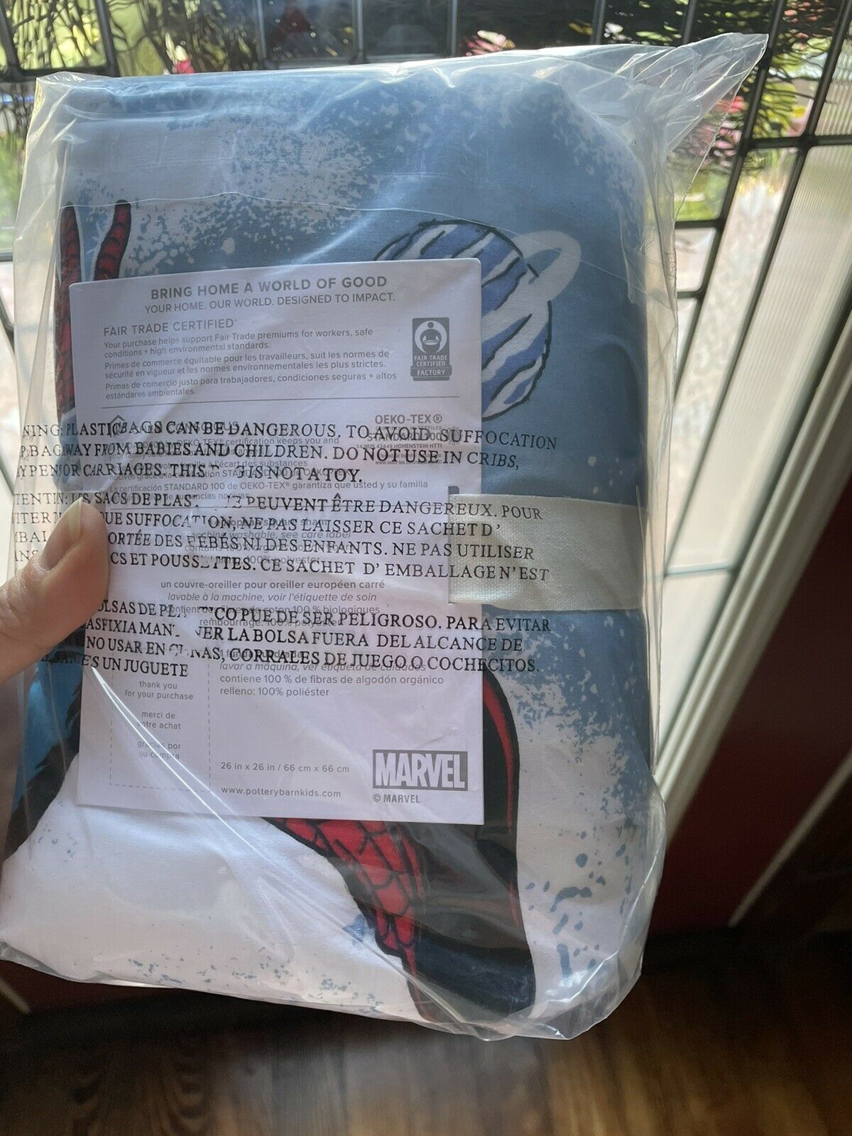 Pottery barn Marvel Super hero PILLOW Sham Cover Euro spider-man gift holiday - Fresh Stock Dated February 2026