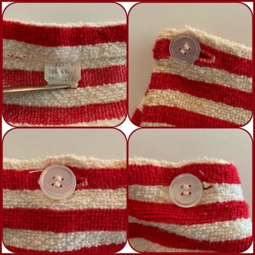 60s Striped Terry Cloth Sarong Skirt Swimsuit Cover Up Wrap Around Pool Mod VTG - Fresh Stock Dated December 2025