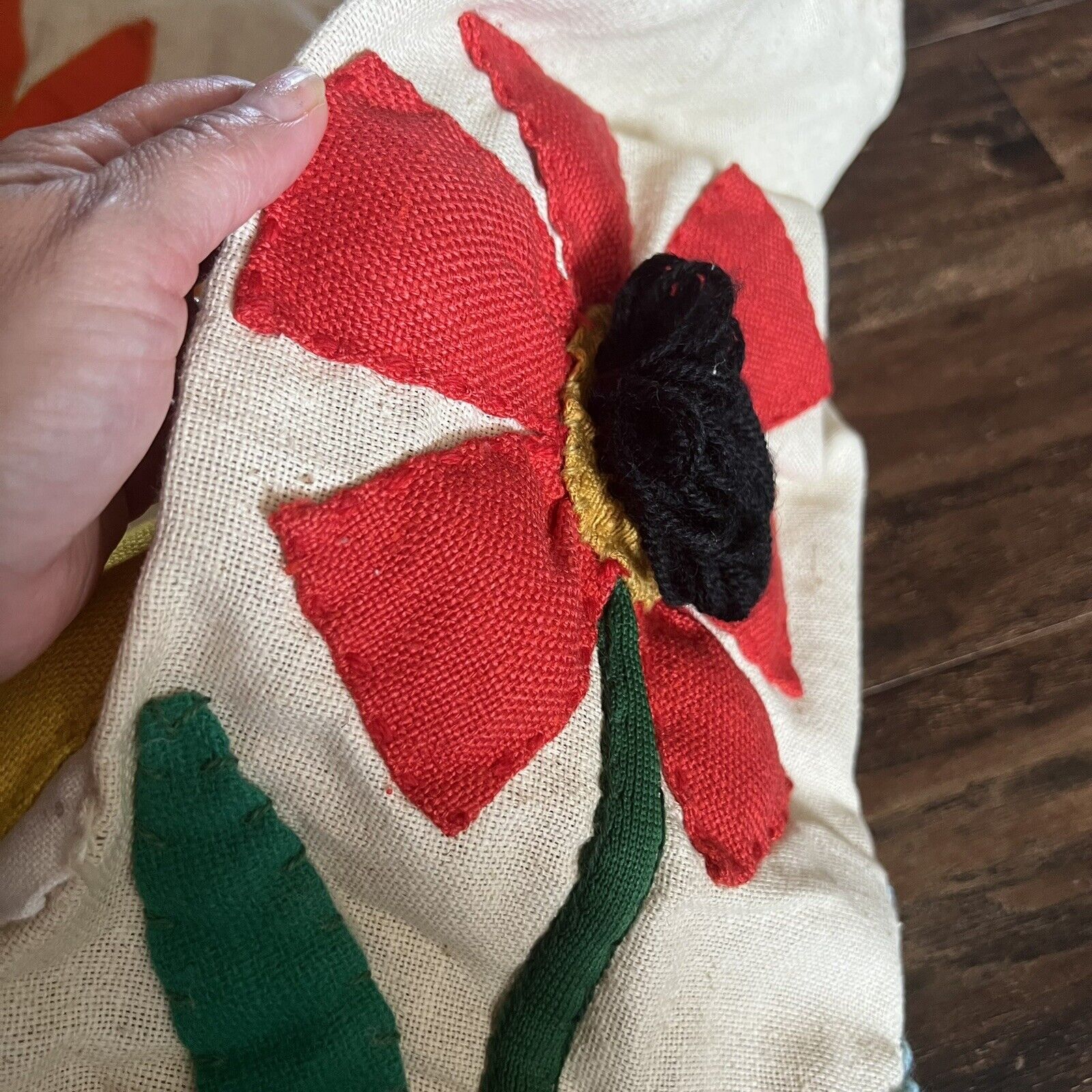 vintage handmade skirt 3D floral crewel appliqué OOAK 70s Xxs - Fresh Stock Dated March 2026