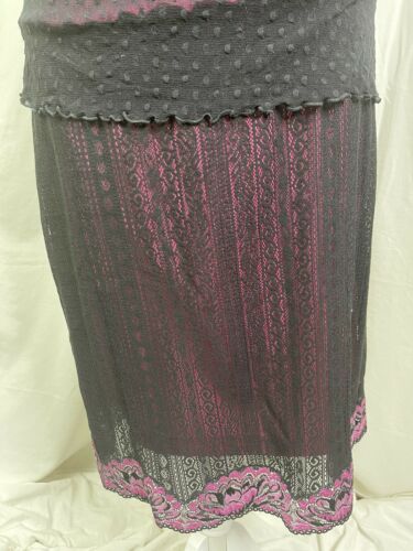 Vintage Betsey Johnson New York Bias Cut Black Lace Skirt and Matching Top - Fresh Stock Dated February 2026