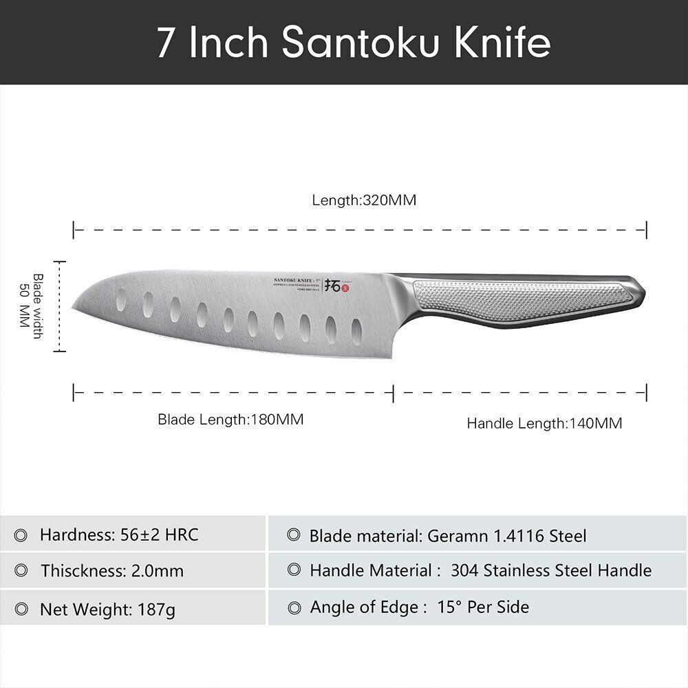 6x TURWHO Kiritsuke Santoku Slicer Bread Chef German Stainless Steel Knives Set - Fresh Stock Dated December 2025
