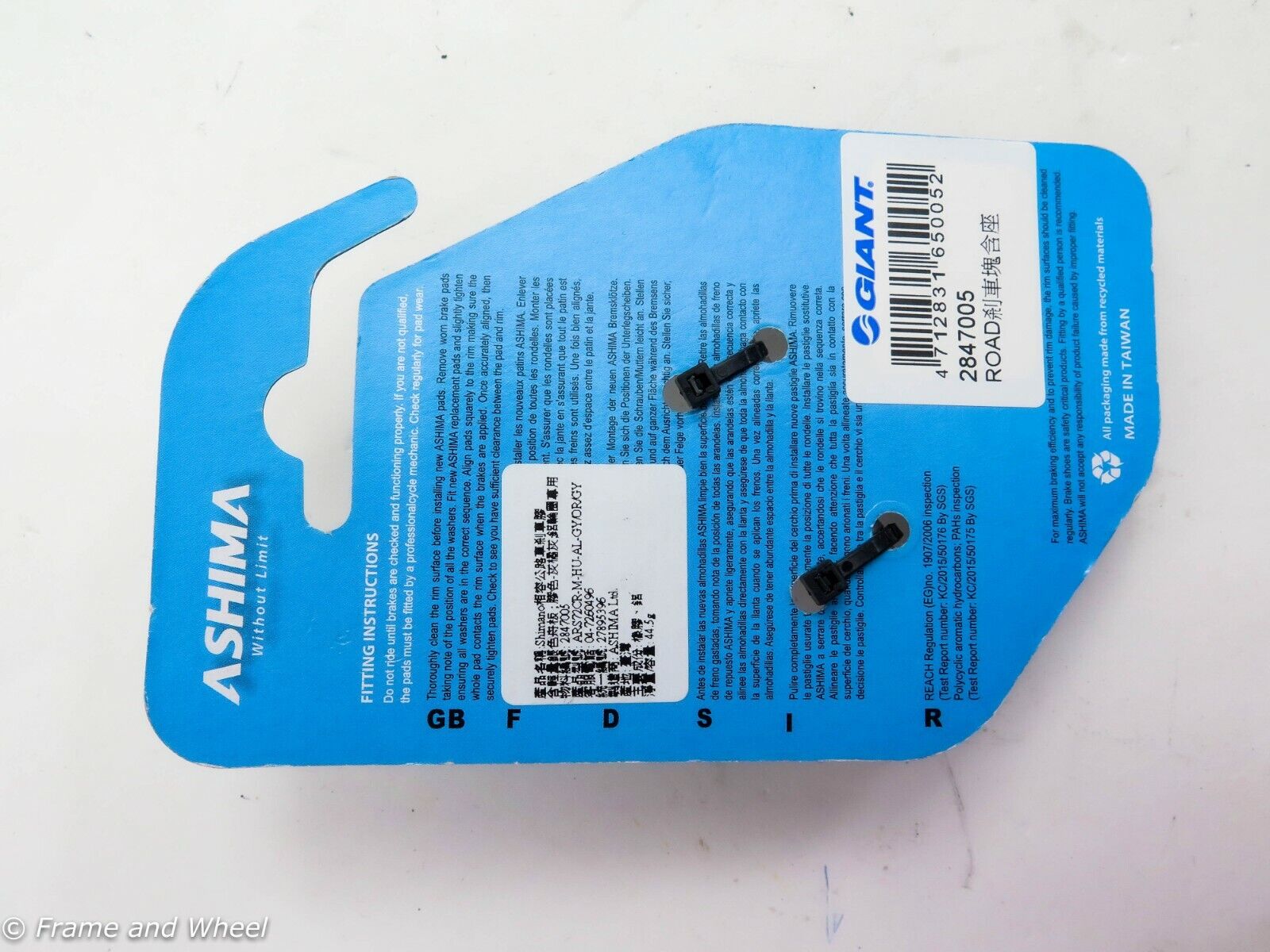 Ashima Ultralight brake shoes pads for Shimano rim brake caliper #ASAR71CU - Fresh Stock Dated February 2026