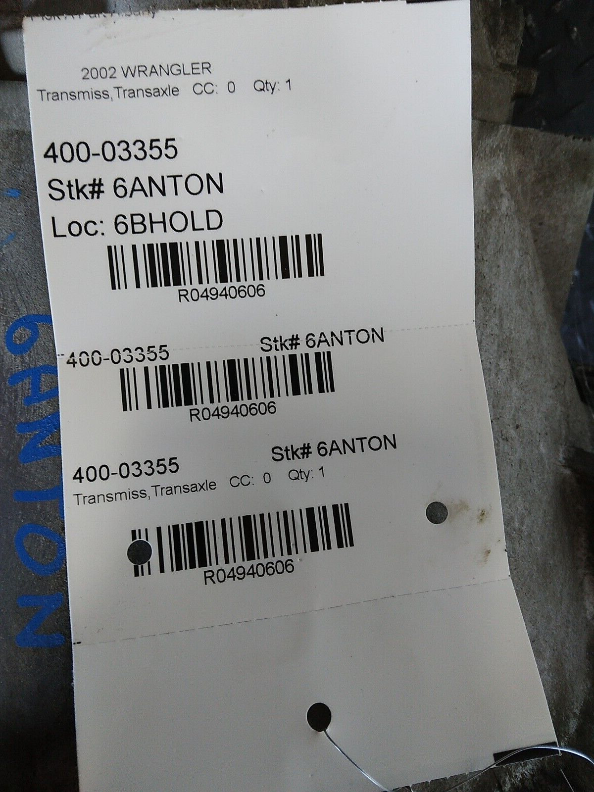 1997-2002 Jeep Wrangler 4x4 2.5L 4 Cylinder Manual 5 Speed Transmission Gearbox - Fresh Stock Dated February 2026