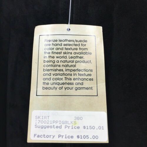 VTG Firenze Saks 5th Ave Black Suede Leather Womens Western Flared Long Skirt S - Fresh Stock Dated February 2026