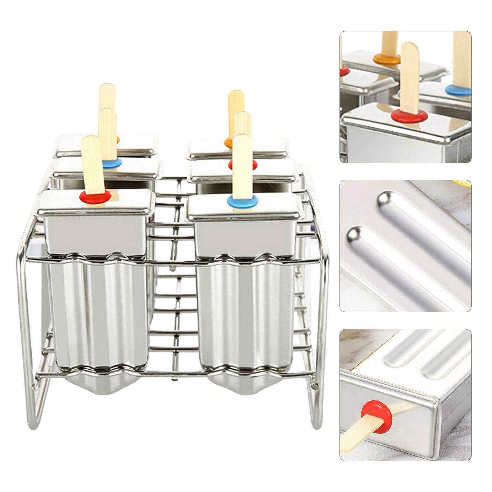 Stainless Steel Ice Pop Molds Ice Cream Ice Lolly Popsicle Stick Holder Maker US - Fresh Stock Dated February 2026