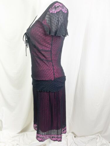 Vintage Betsey Johnson New York Bias Cut Black Lace Skirt and Matching Top - Fresh Stock Dated February 2026