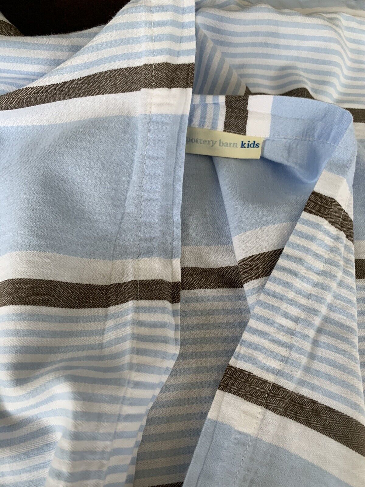 Pottery Barn Kids Blue Gray Stripe Pillow Sham Standard - Fresh Stock Dated February 2026