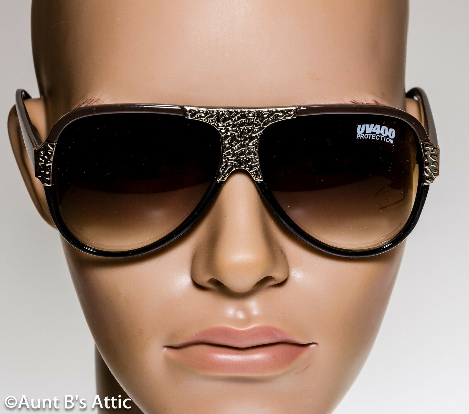Sunglasses 70's Retro Style Pimp Shaded Lens W/ Gold Accent Costume Sunglasses - Fresh Stock Dated February 2026