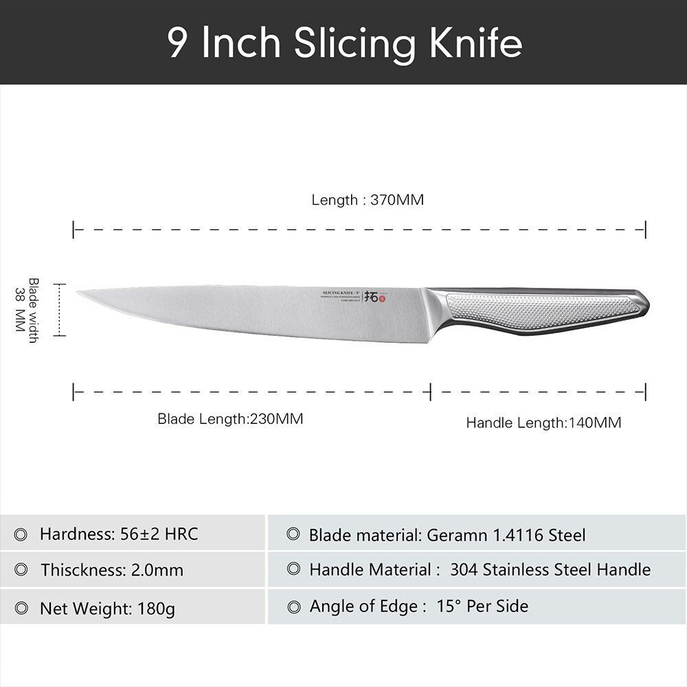 6x TURWHO Kiritsuke Santoku Slicer Bread Chef German Stainless Steel Knives Set - Fresh Stock Dated December 2025