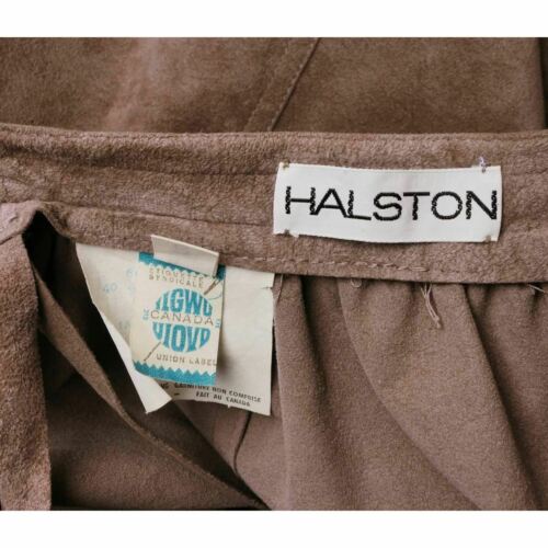 Vintage 1970s Halston Ultrasuede Taupe Maxi Skirt - Fresh Stock Dated February 2026