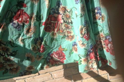 Vtg 50s Floral Circle Skirt XS 24