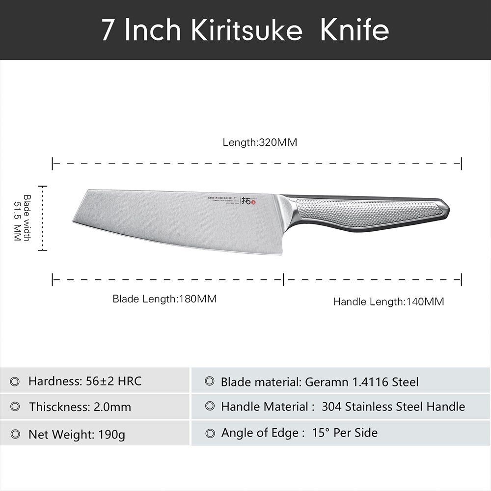 6x TURWHO Kiritsuke Santoku Slicer Bread Chef German Stainless Steel Knives Set - Fresh Stock Dated December 2025