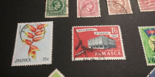 Jamaica Stamps - 17 Total - 8 are very old, 9 are more modern - used and hinged - Fresh Stock Dated February 2026