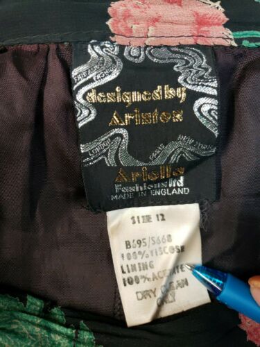 Ariolla Designed By Ariston VTG Made In England SIZE 12 Womens Skirt Black #CB3 - Fresh Stock Dated February 2026