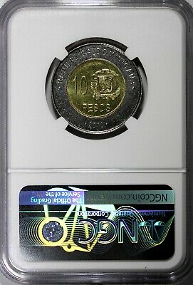 DOMINICAN REPUBLIC 2010 10 Pesos NGC MS66 MELLA TOP GRADED BY NGC KM# 106 (014) - Fresh Stock Dated February 2026