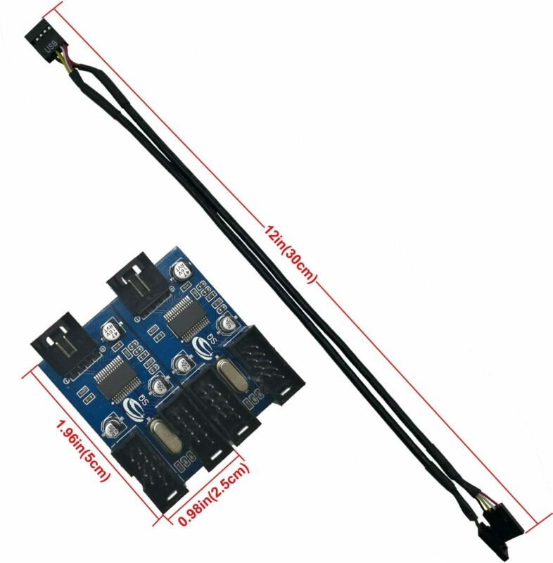 COMeap 9 pin USB Header Male 1 to 4 Female Motherboard Extension Cable USB... - Fresh Stock Dated February 2026