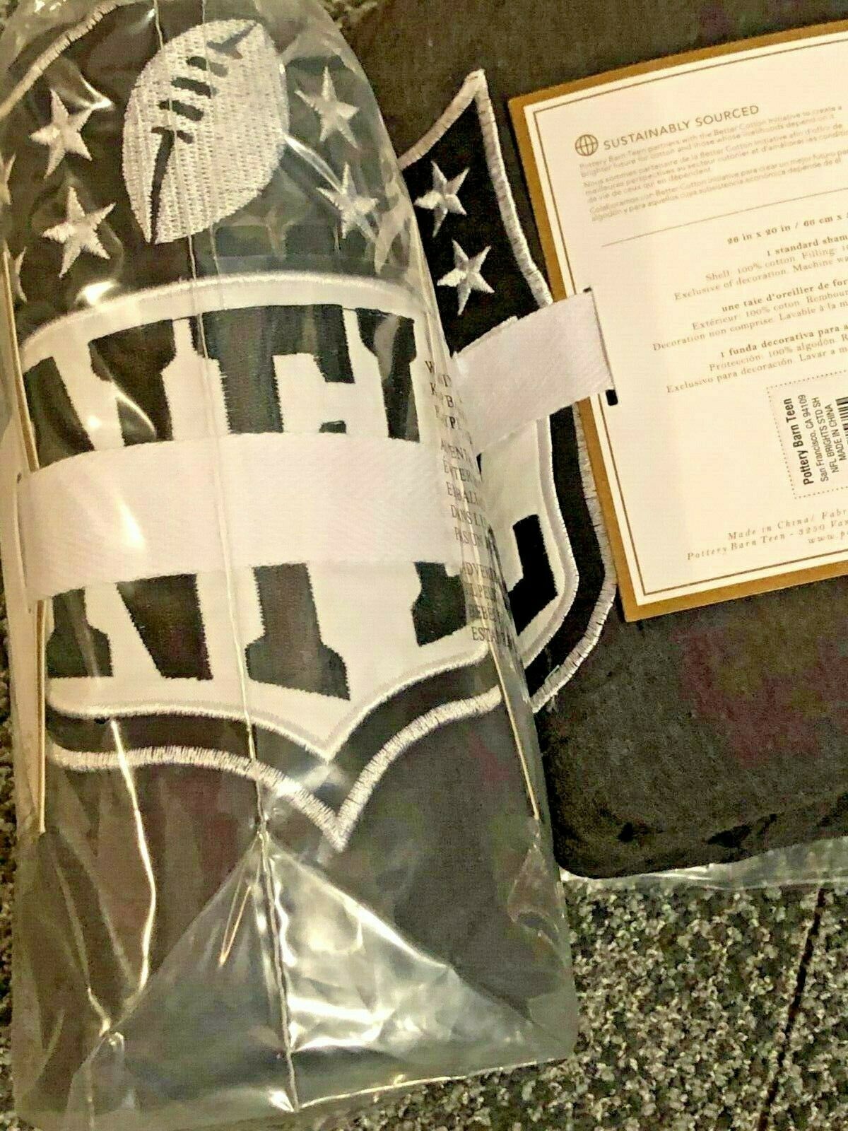 Pottery Barn PB Teen NFL Brights Pillow-Shams Two/2 STANDARD Football Logo - Fresh Stock Dated December 2025