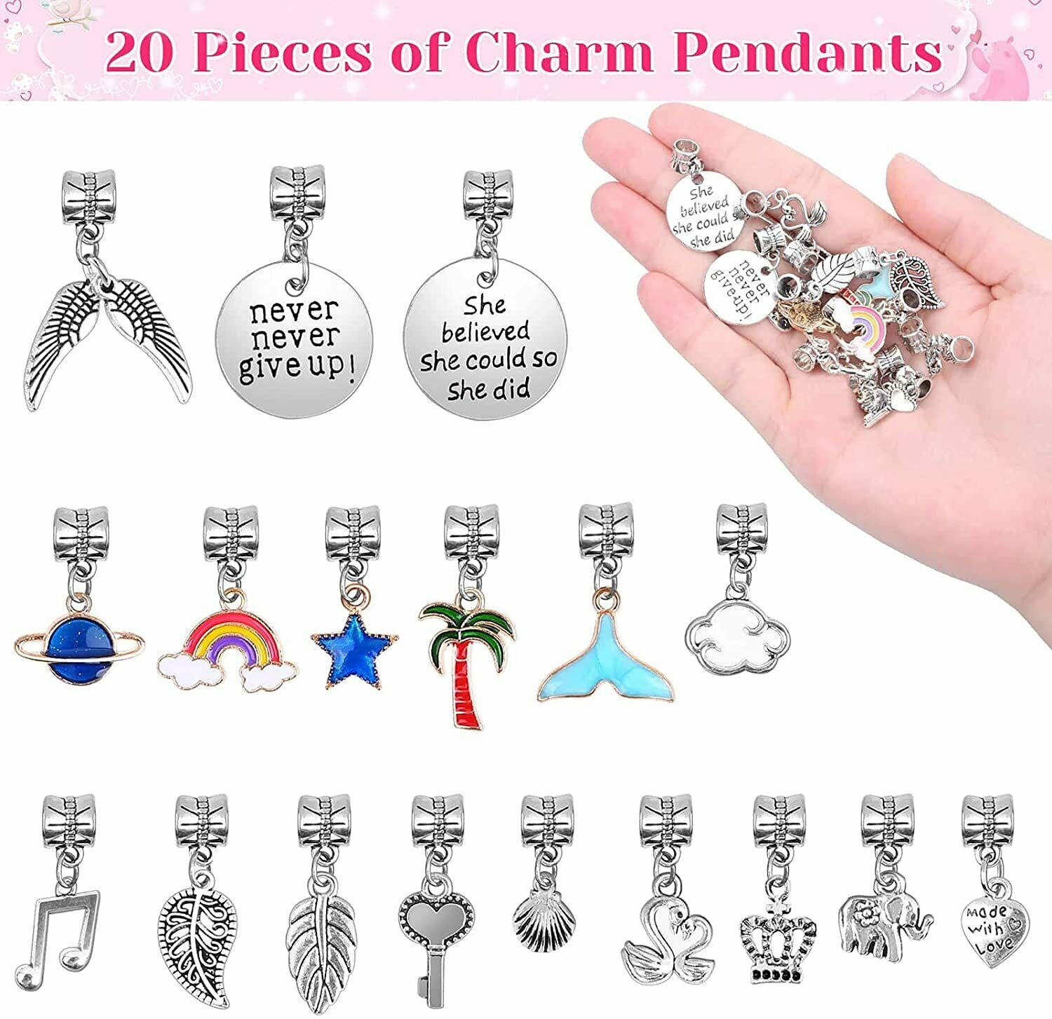 Charm Bracelet Making Kit, 85 Pcs DIY Charm Bracelet Making with Gift Box for - Fresh Stock Dated February 2026