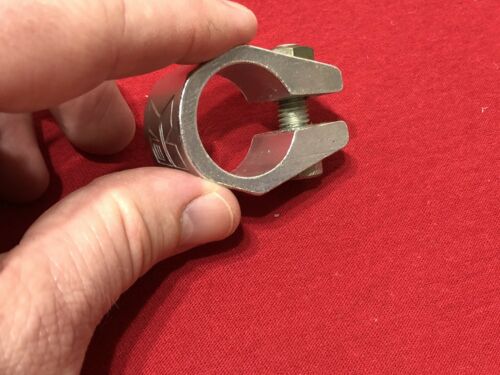 REALLY NICE SILVER KUWAHARA SEAT POST CLAMP 1 INCH OLD SCHOOL BMX - Fresh Stock Dated December 2025