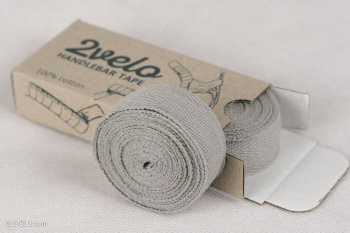 2Velo TOP COTTON Vintage HANDLEBAR TAPE grey - Fresh Stock Dated December 2025